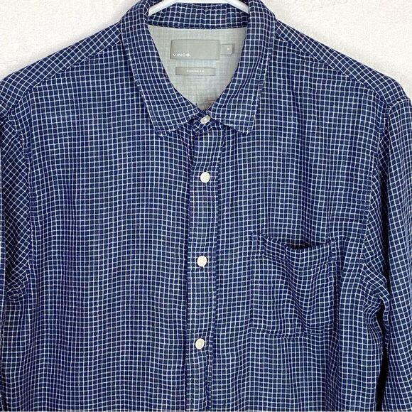 VINCE BUTTON DOWN SHIRT SMALL CHECK - Picture 1 of 7